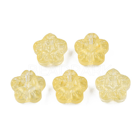 Transparent Spray Painted Glass Beads GLAA-N035-029-C06-1