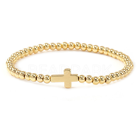 Brass & 304 Stainless Steel Beads Stretch Bracelets Set EI7625-3-1