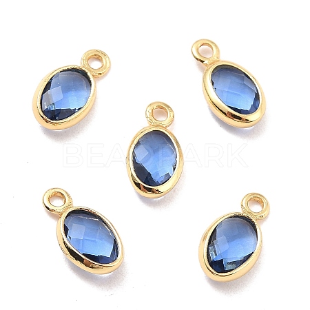 Eco-Friendly Brass with Glass Pendants KK-K268-01B-1