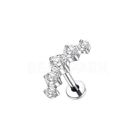 304 Stainless Steel Cubic Zirconia Cartilage Earrings WGBE79F-15-1