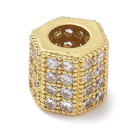 Rack Plating Brass Micro Pave Cubic Zirconia Beads KK-L224-035G-1