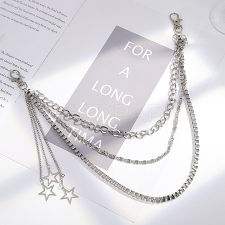 Alloy Star Charms 3 Layer Chain Belts for Pants FS-WG5CAFD-01-1