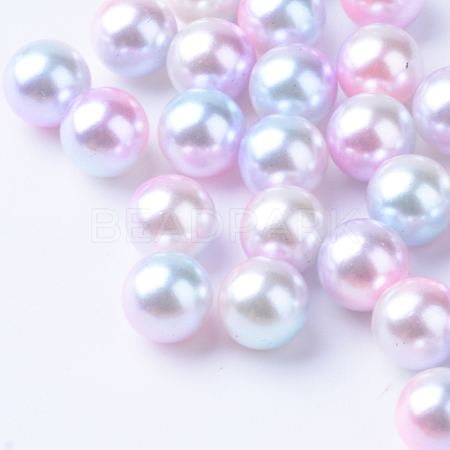 Rainbow Acrylic Imitation Pearl Beads OACR-R065-10mm-A01-1