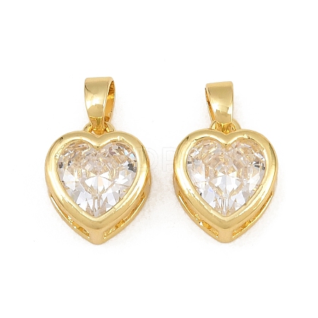Brass Pave Clear Cubic Zirconia Charms CU-CBAA571-06G-1
