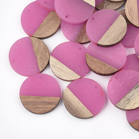 Resin & Walnut Wood Pendants RESI-S358-02B-05-1