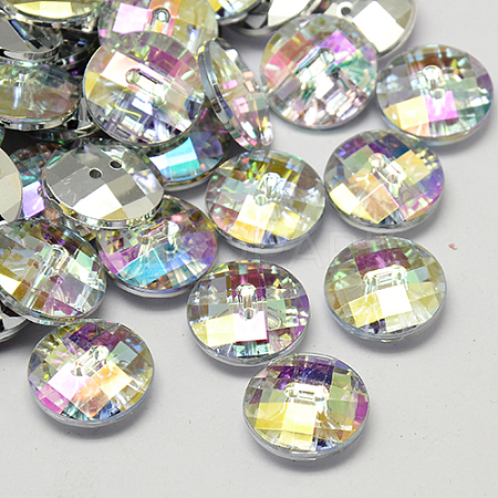 Taiwan Acrylic Rhinestone Buttons BUTT-F022-13mm-14-1