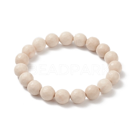 Natural Fossil Bead Stretch Bracelets BJEW-K212-C-015-1