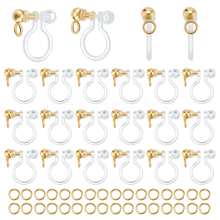 Unicraftale 30Pcs 304 Stainless Steel Clip-on Earring Findings STAS-UN0051-65-1