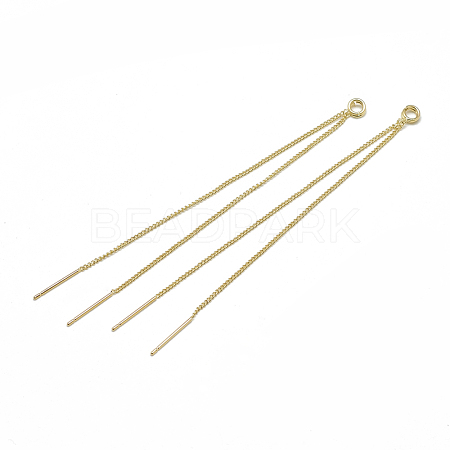 Brass Chain Stud Earring Findings X-KK-T032-170G-1