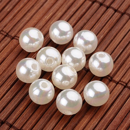Round Imitation Pearl Acrylic Beads OACR-L004-2008-1