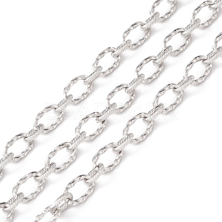 Tarnish Resistant 304 Stainless Steel Twist Oval Link Chains CHS-E022-01P-1