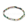 Natural Indian Agate Beaded Stretch Bracelets BJEW-A117-A-46-2