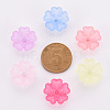 Transparent Frosted Acrylic Bead Caps X-MACR-S371-04A-3