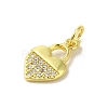 Real 18K Gold Plated Brass Pave Cubic Zirconia Pendants KK-M283-08F-01-2