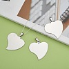 201 Stainless Steel Heart Stamping Blank Tag Pendants X-STAS-S030-13-5