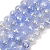 Electroplated Natural Agate Beads Strands G-B191-A07-8mm-16-2