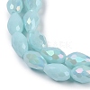 Opaque Solid Color Electroplate Glass Beads Strands EGLA-N013-P8mm-B11-3