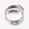 Adjustable 201 Stainless Steel Finger Rings Components STAS-I097-040P-3