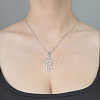 Non-Tarnish 201 Stainless Steel Hollow Eye Pendant Necklace NJEW-OY001-84-2