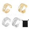 4Pcs 4 Style Ion Plating(IP) 304 Stainless Steel Cuff Rings STAS-UN0032-84-8