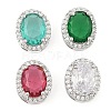 Brass Micro Pave Cubic Zirconia Slide Charms ZIRC-I068-11P-1