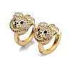 Bear Rack Plating Brass Cubic Zirconia Hoop Earrings for Women EJEW-K245-02G-3