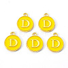 Golden Plated Alloy Enamel Charms ENAM-S118-09D-1