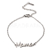 Non-Tarnish Mother's Day 304 Stainless Steel Ma Ma Link Chains Bracelets for Women BJEW-Q335-01A-P-1