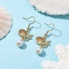 Starfish and Shell Shape Alloy Dangle Earrings EJEW-JE05619-2