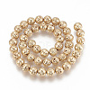 Electroplated Natural Lava Rock Beads Strands G-T061-55B-8mm-2
