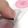 Flat Round Rose Pattern Thank You Paper Stickers Roll X-DIY-D078-10-4