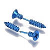 PVD Vacuum Plating 304 Stainless Steel Unisex Punk Hip-hop Rock Nail Shape Screw Pierced Stud Earrings EJEW-F261-01D-2