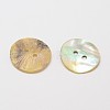 2-Hole Flat Round Mother of Pearl Buttons SHEL-N033-09-2