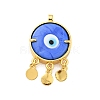 Rack Plating Handmade Evil Eye Lampwork Pendants KK-F838-01G-G-2