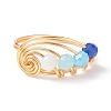 Glass Braided Vortex Finger Ring RJEW-TA00046-03-5