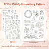 4 Sheets 11.6x8.2 Inch Stick and Stitch Embroidery Patterns DIY-WH0455-156-2