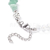 Natural Green Aventurin Chip Beaded Necklace with Wing NJEW-TA00022-02-6