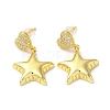 Clear Cubic Zirconia Star Dangle Stud Earrings EJEW-Q766-16G-2