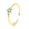 Star Golden Cuff Rings for Women KK-G404-09-4