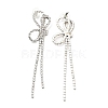 Crystal Rhinestone & Clear Cubic Zirconia Stud Earrings EJEW-C037-01F-P-2