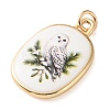 Golden Tone Brass Enamel Pendants KK-CBADFD5-03G-D-2