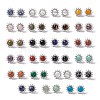 Gemstone Sun Stud Earrings with Cubic Zirconia EJEW-P209-01P-1