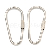 Non-Tarnish 304 Stainless Steel Screw Carabiner Lock Charms STAS-C092-09A-P-1