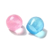 Transparent Resin Sphere Decoden Cabochons with Glitter Powder X-RESI-E053-08A-2