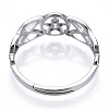 Non-Tarnish 304 Stainless Steel Hollow Out Pentagram Adjustable Ring for Women RJEW-T027-12P-4