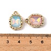 UV Plating Alloy Glass Pendants FIND-K032-33G-3