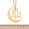 201 Stainless Steel Moon & Arabic Pendants Box Chain Necklaces for Women Men NJEW-R013-02G-5