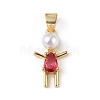 Rack Plating Brass Cubic Zirconia Pendants KK-F848-05G-2