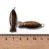 Natural Tiger Eye Fish Carved Pendants G-G314-01P-02-3