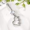Alloy Crystal Rhinestone Dangle Curved Barbell Belly Rings AJEW-R007-04P-04-2